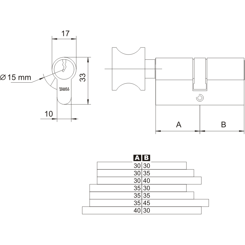 чертеж цилиндрового механизма yeti wy501 1